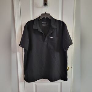FIGS Men's Lima Polo Scrub Top Short Sleeve Black Size XL